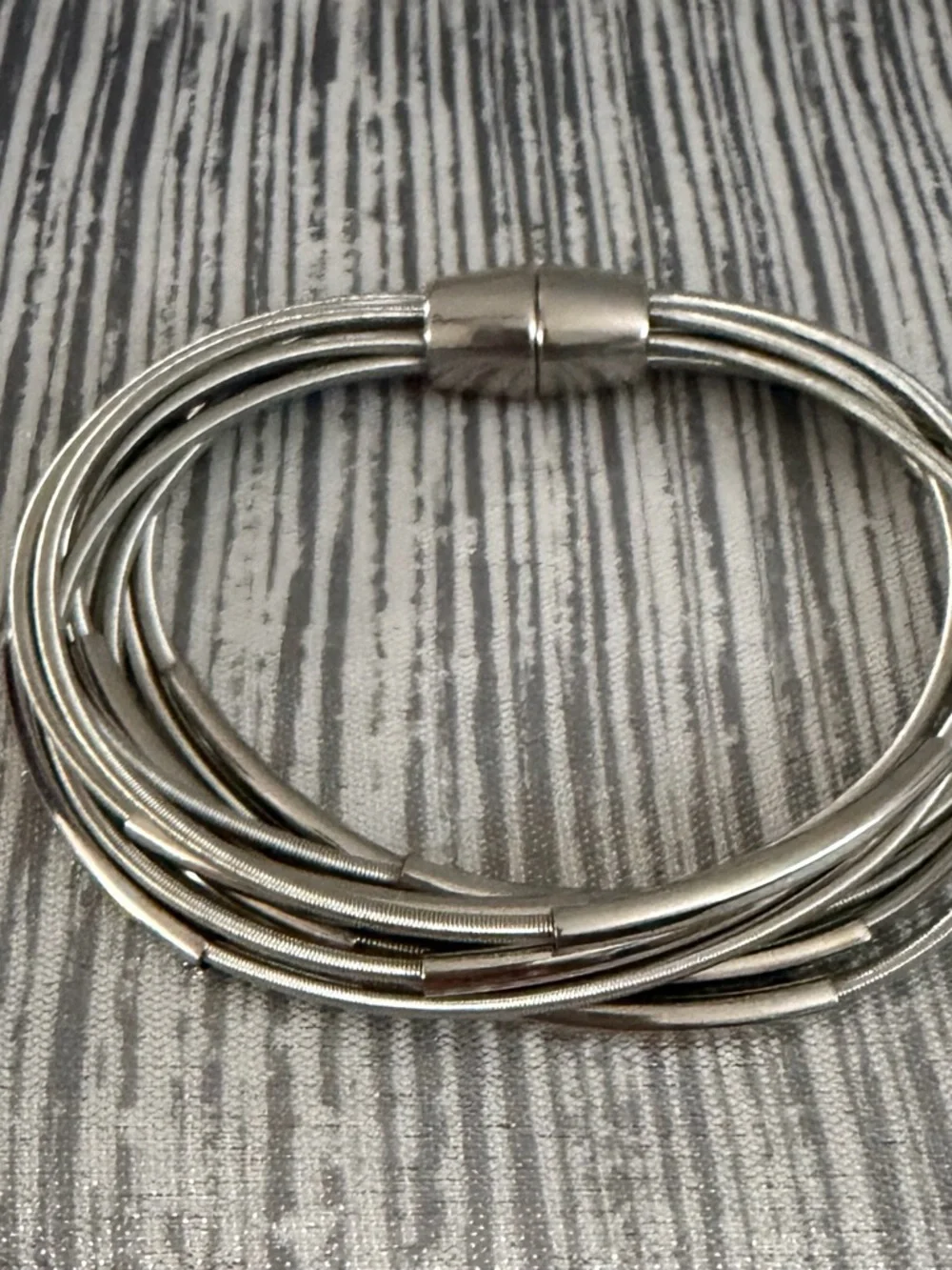 Silver and Navy Beaded Women's Bracelet Set